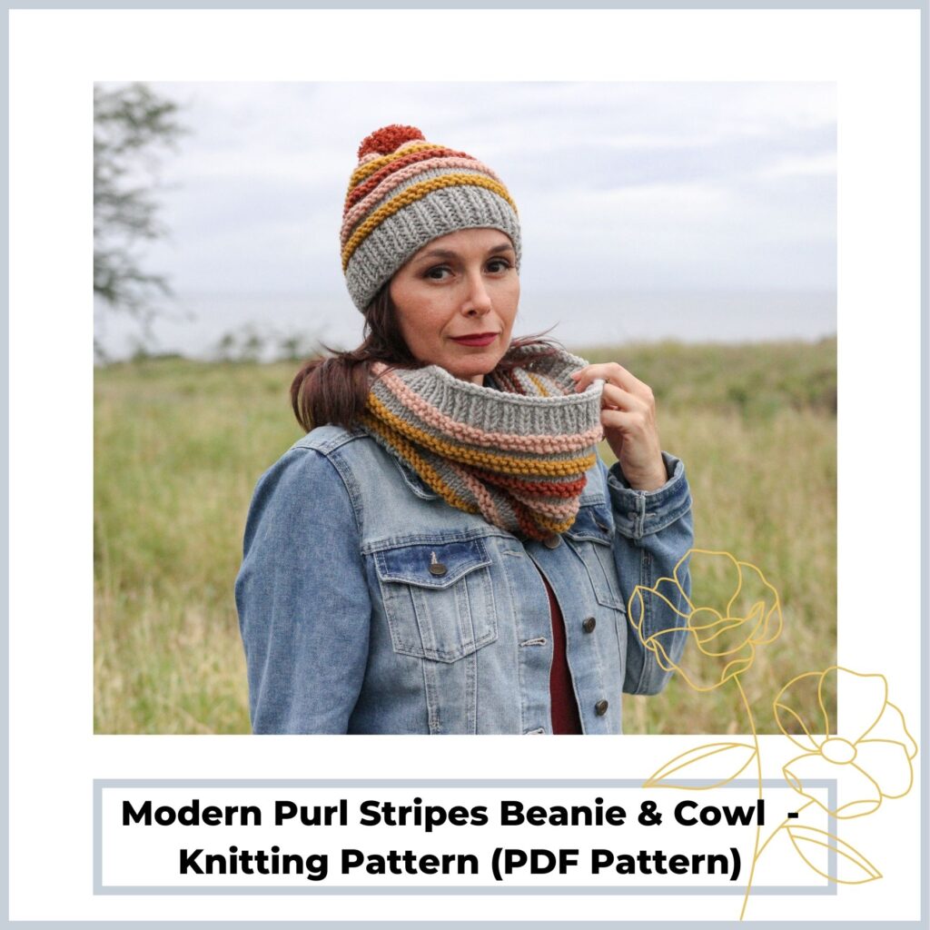 Purl Set Modern Purl Stripes Set - Knitting Pattern (PDF) - Pink Plumeria Maui